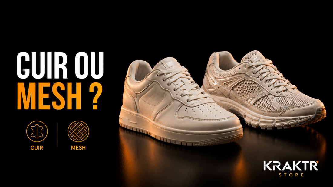 Comparaison sneakers en cuir et en mesh - confort, respirabilité et durabilité | KRAKTR STORE