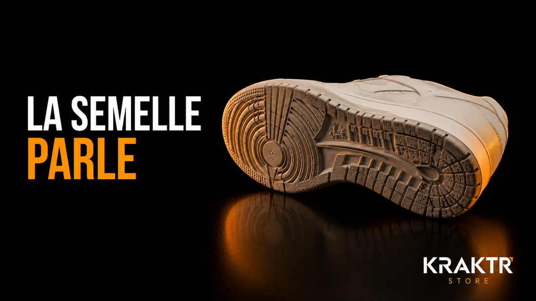Photographie de la semelle d'une sneaker pour évaluer son état réel | KRAKTR STORE