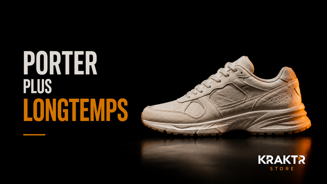 Sneaker entretenue et durable illustrant une consommation plus responsable chez KRAKTR STORE.