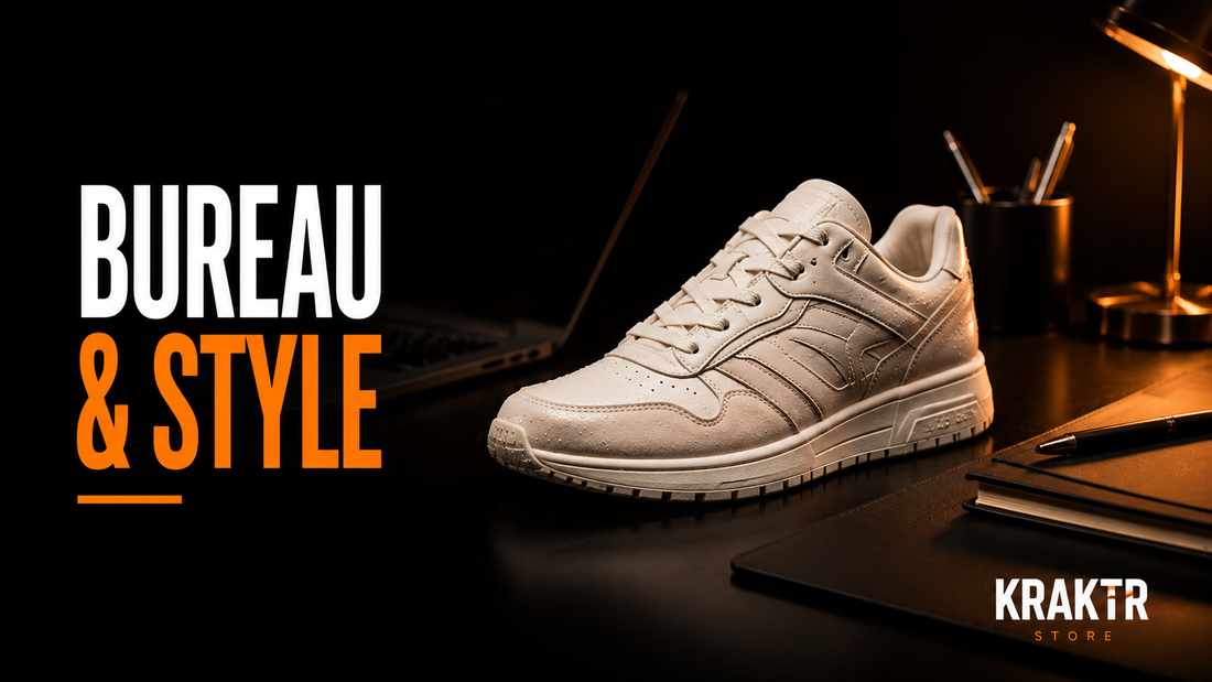 Sneaker élégante pour le bureau et le quotidien sur fond noir premium