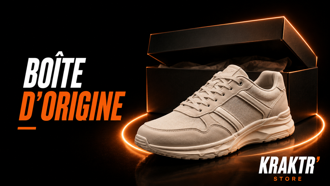 Sneaker premium protégée dans sa boîte d'origine pour illustrer une meilleure conservation – KRAKTR STORE