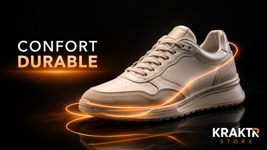 Sneaker premium offrant un confort durable malgré les variations naturelles du volume du pied au cours de la journée | KRAKTR STORE