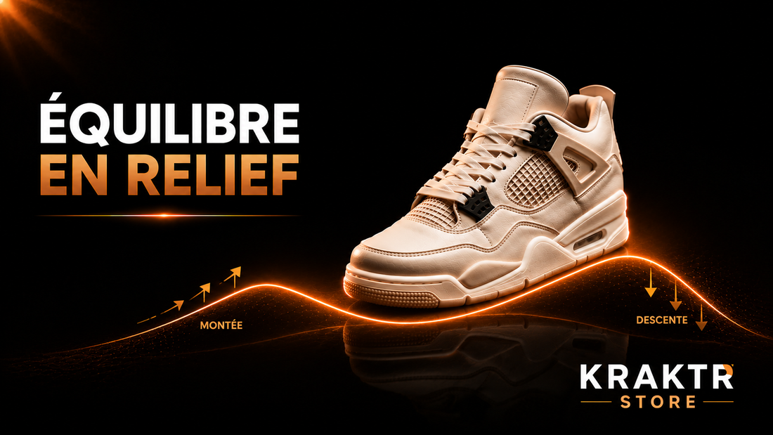 Sneaker premium illustrant un confort stable sur les pentes et les dénivelés du quotidien | KRAKTR STORE