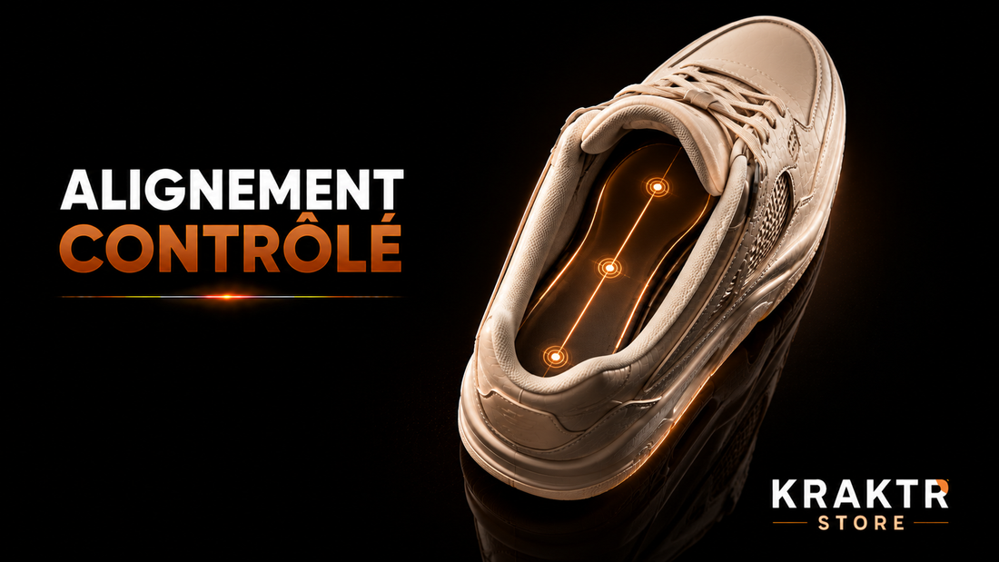 Contrôle de l'alignement et du positionnement de la semelle intérieure d'une sneaker premium | KRAKTR STORE