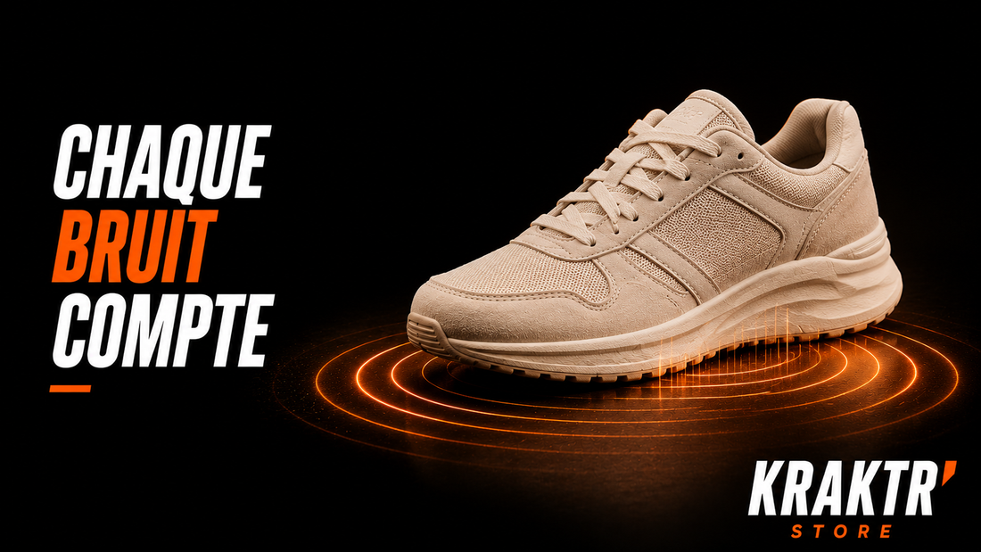 Sneaker premium illustrant le contrôle du comportement sonore lors de l'inspection qualité – KRAKTR STORE