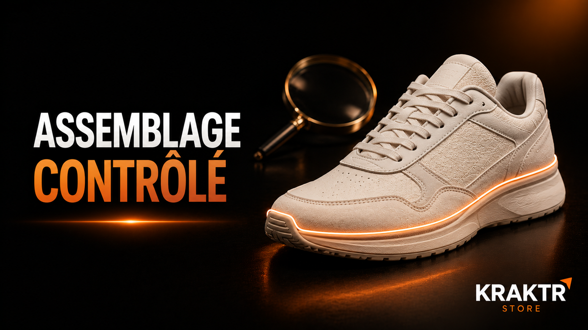 Contrôle du collage entre la semelle et la tige d'une sneaker premium – KRAKTR STORE