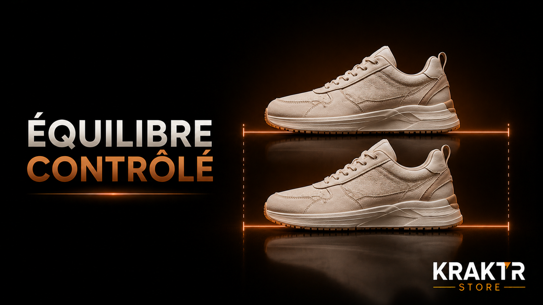 Contrôle de la symétrie de la hauteur des semelles d'une sneaker premium | KRAKTR STORE