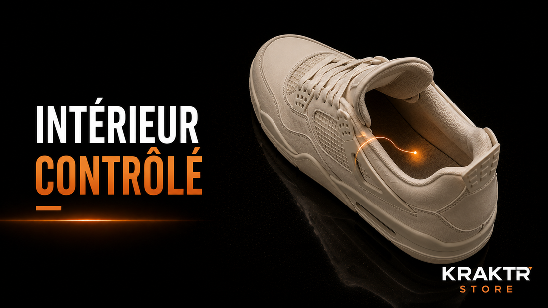 Contrôle de l’intérieur de la toe box d’une sneaker premium avant mise en vente | KRAKTR STORE