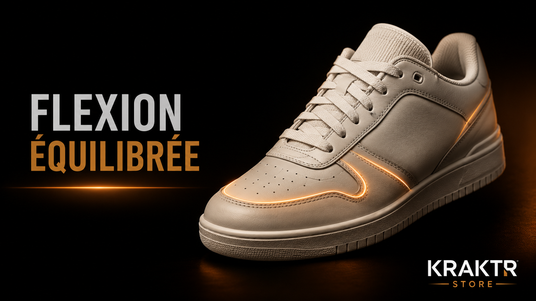 Contrôle de la symétrie des plis de flexion sur une sneaker premium - KRAKTR STORE