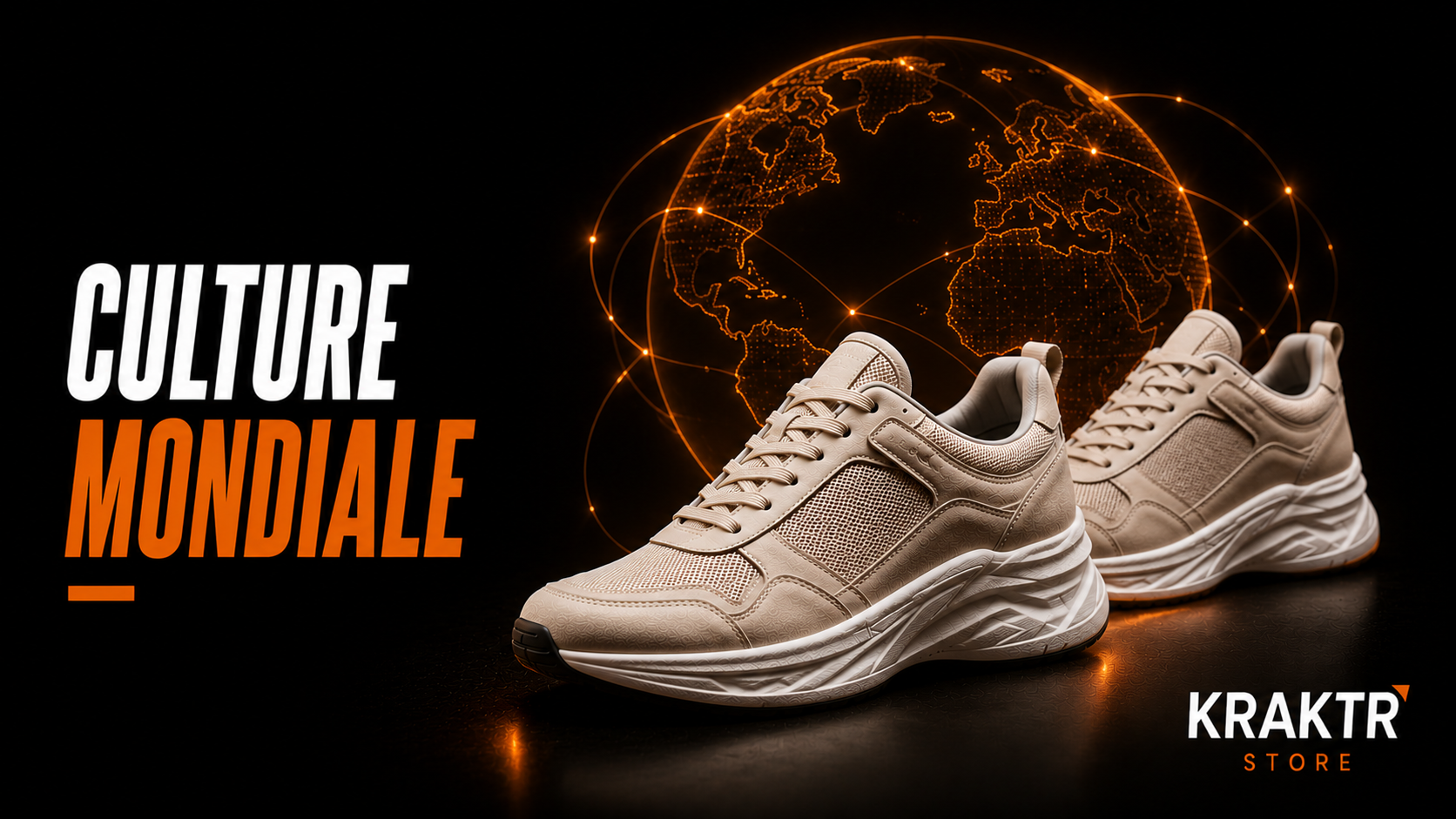 Deux sneakers premium illustrant l'expansion mondiale de la culture sneaker – KRAKTR STORE