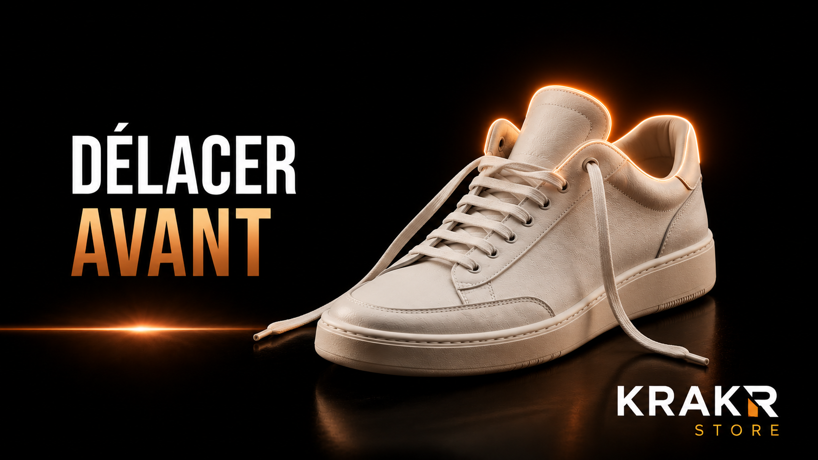 Sneaker premium avec lacets desserrés avant retrait pour préserver sa forme – KRAKTR STORE