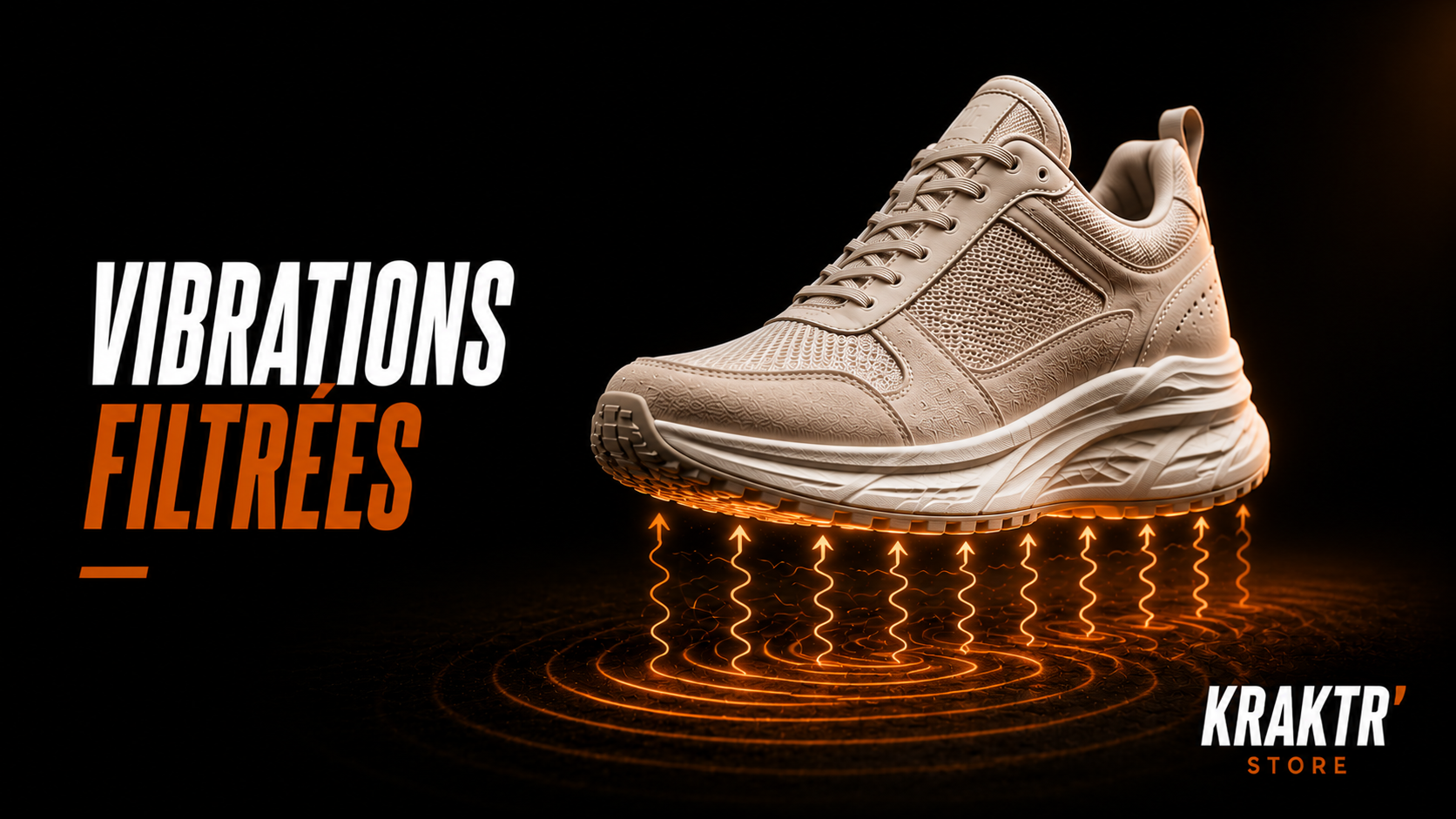 Sneaker premium illustrant le filtrage des vibrations pour un confort de marche supérieur – KRAKTR STORE
