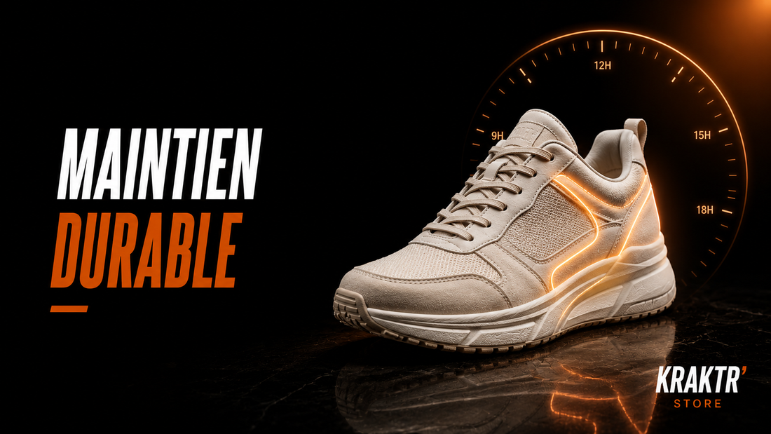 Sneaker premium illustrant un maintien durable après plusieurs heures debout – KRAKTR STORE