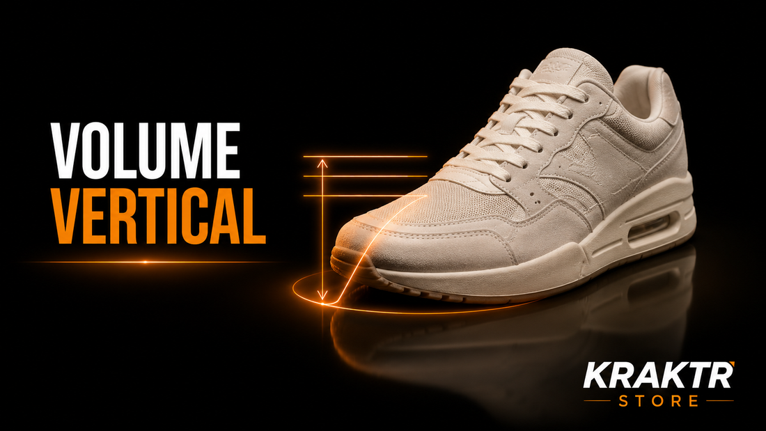 Sneaker premium avec mise en évidence de l’espace vertical disponible au-dessus des orteils - KRAKTR STORE
