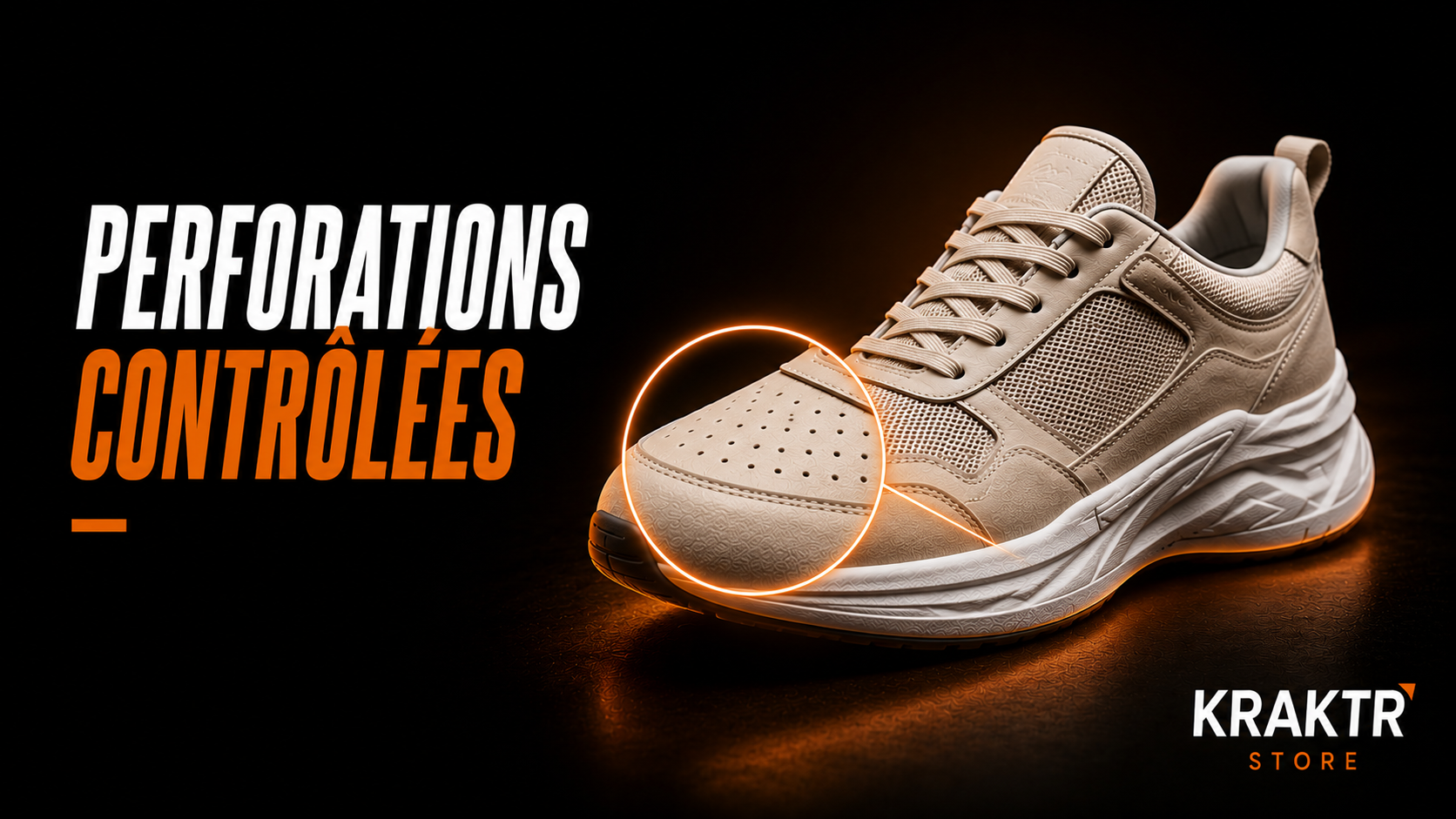 Sneaker premium avec perforations parfaitement contrôlées avant mise en vente – KRAKTR STORE
