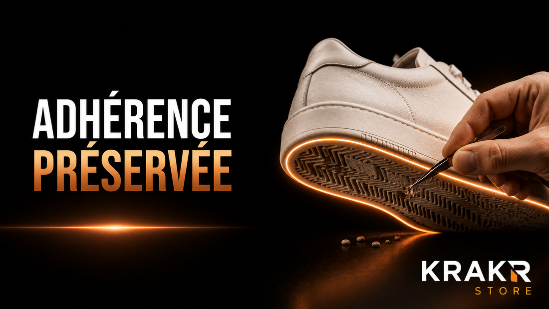Semelle de sneaker premium débarrassée des petits cailloux pour préserver son adhérence – KRAKTR STORE
