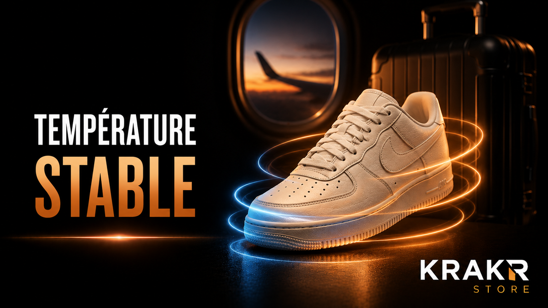 Sneaker premium retrouvant sa température ambiante après un voyage – KRAKTR STORE
