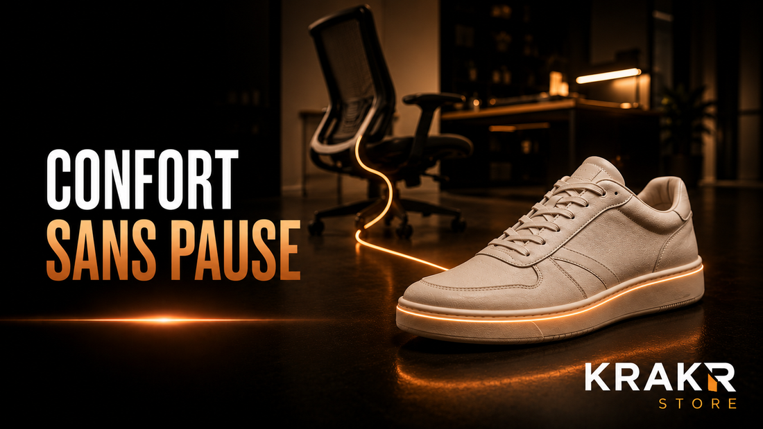 Sneaker premium confortable pour alterner marche et longues périodes assises – KRAKTR STORE
