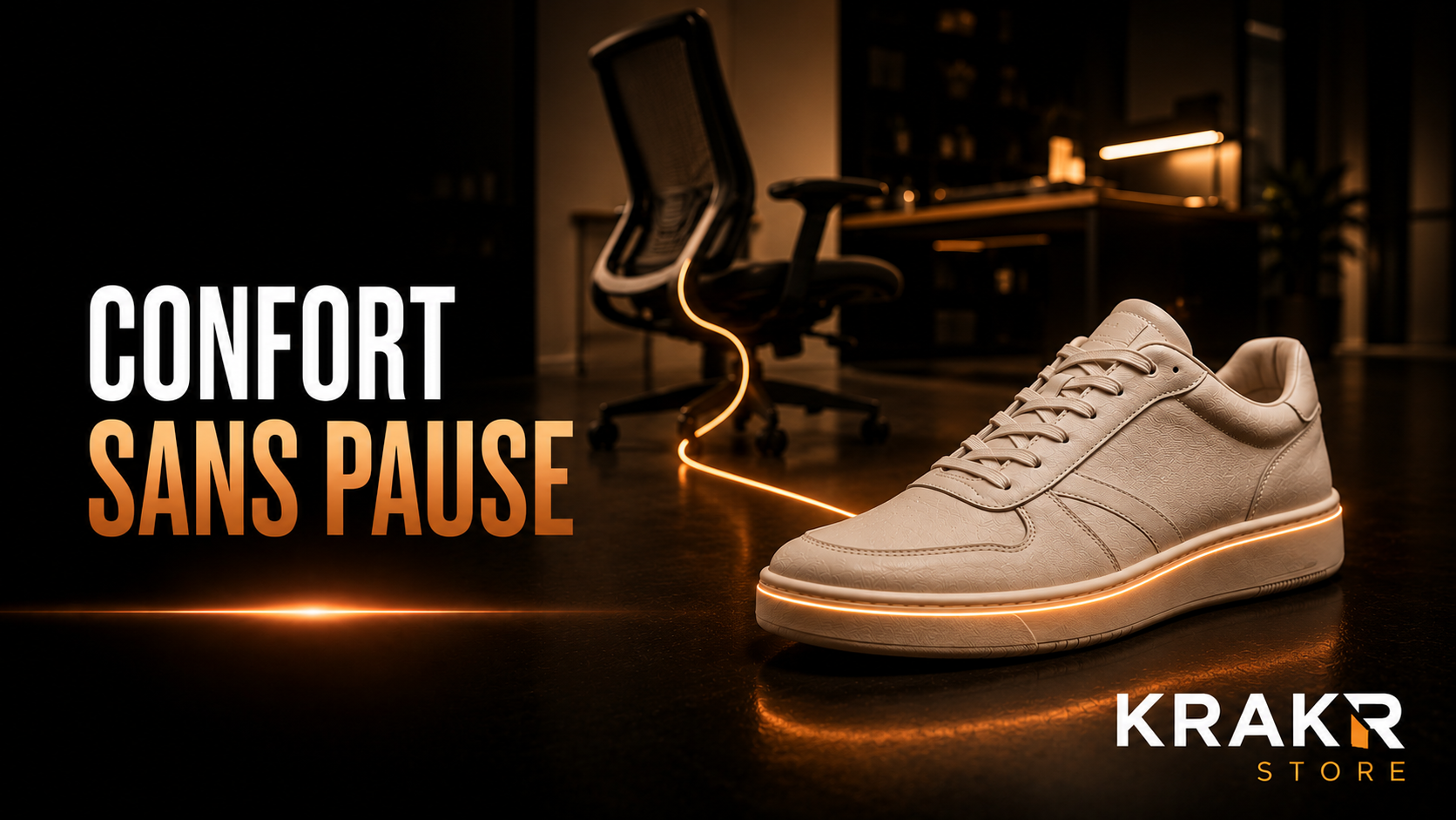 Sneaker premium confortable pour alterner marche et longues périodes assises – KRAKTR STORE