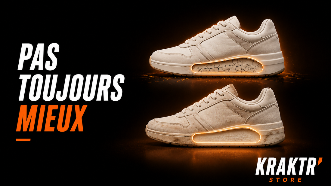 Deux sneakers illustrant pourquoi une paire très peu portée n'est pas toujours le meilleur choix en seconde main – KRAKTR STORE