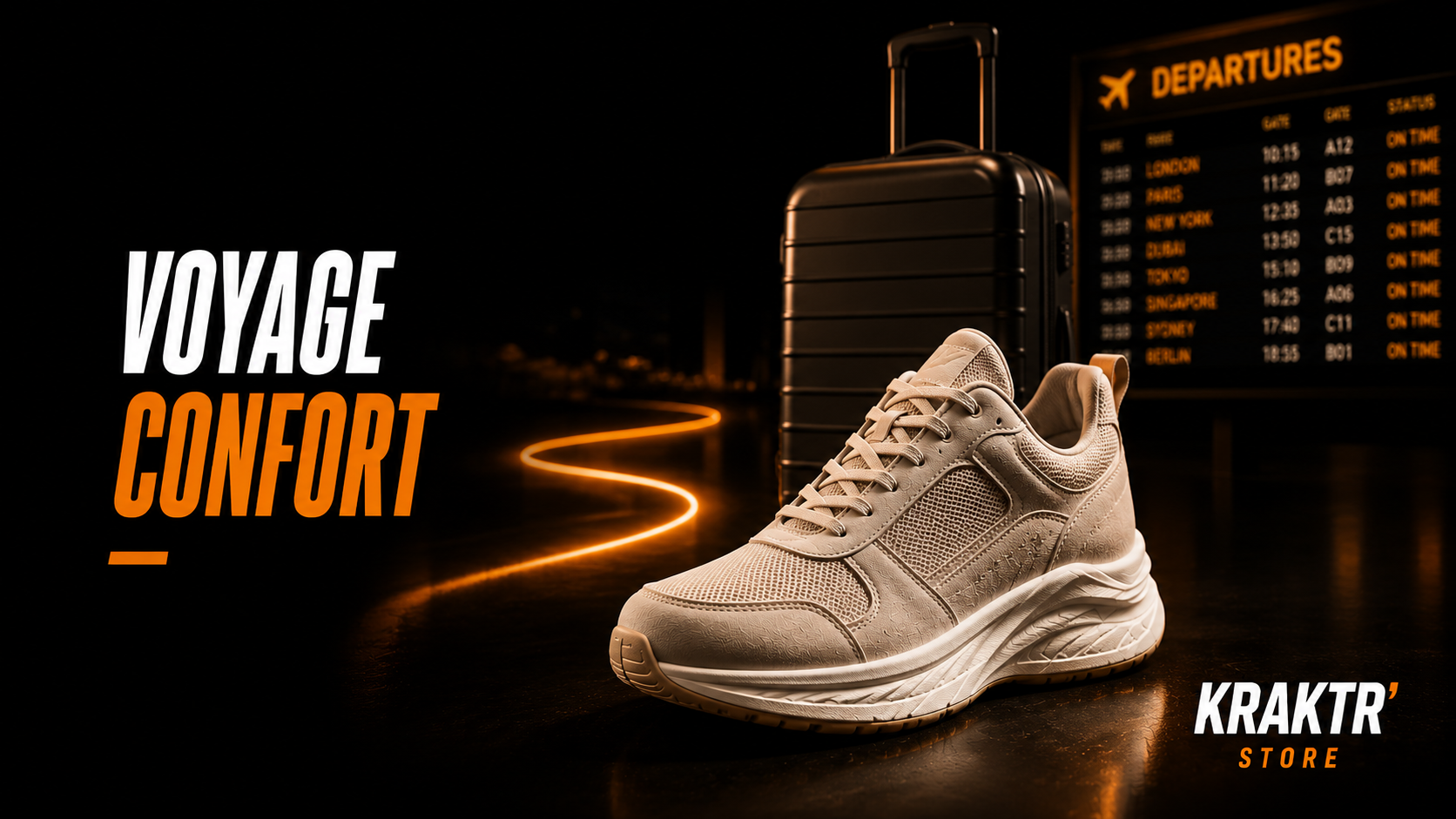 Sneaker premium conçue pour les longues journées de marche en aéroport – KRAKTR STORE