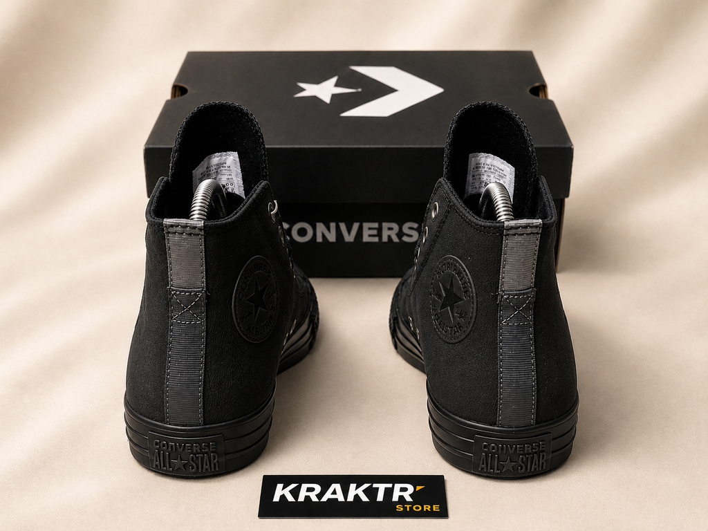 Converse CTAS Hi Leather Triple Black Unisex Tailles 38 et 39 | KRAKTR STORE