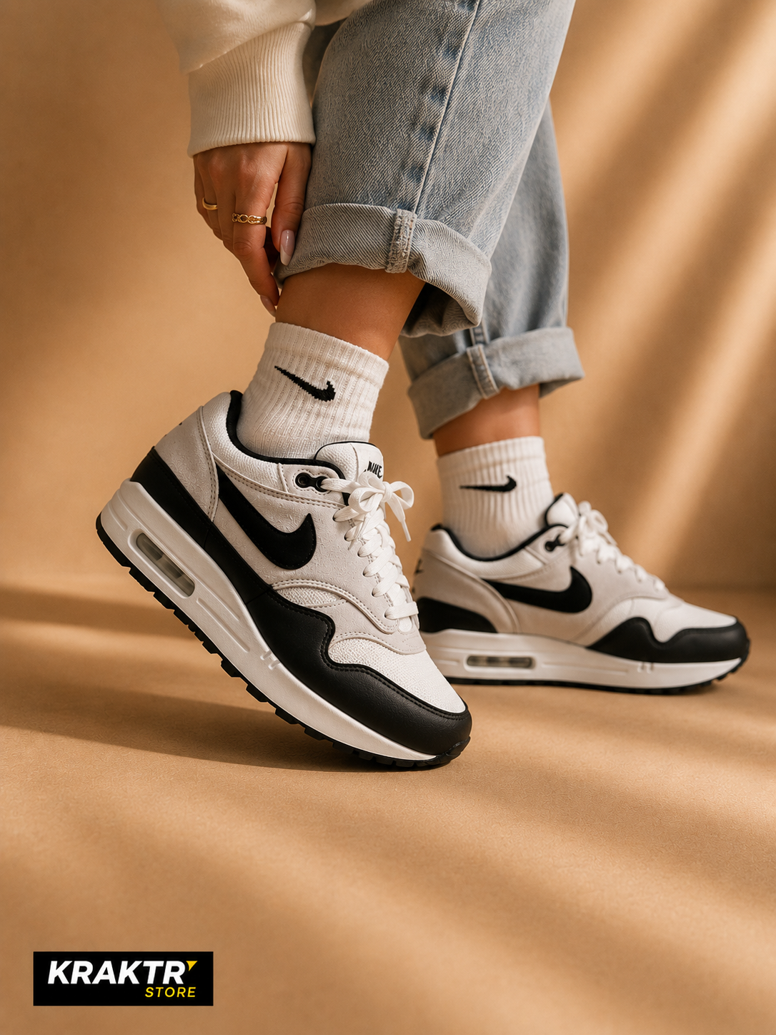 Nike Air Max 1 Essential White Black 38.5 | KRAKTR STORE
