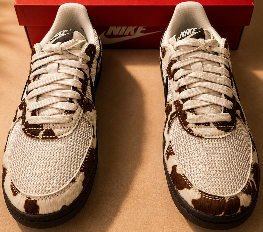 Nike Field General Cow Print Beige Marron vue de face