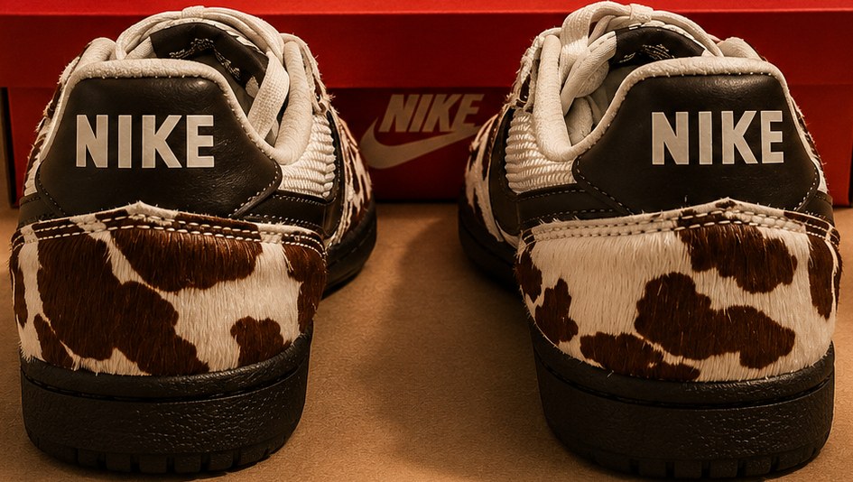 Nike Field General Cow Print Beige Marron vue arrière talons