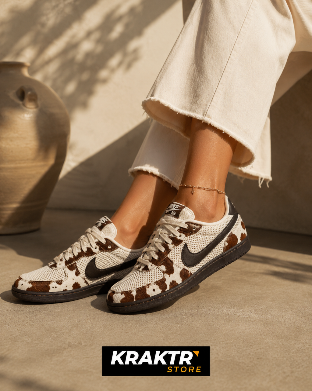 Nike Field General Cow Print Beige Marron portée femme style lifestyle