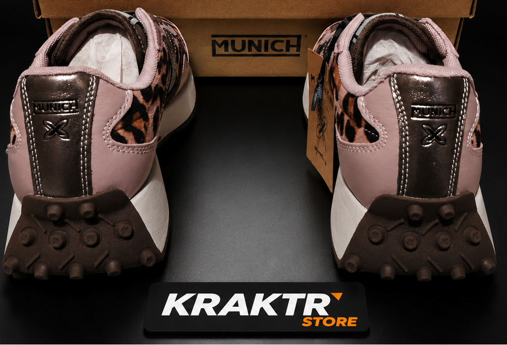 Munich Road Woman 28 Leopard Rose femme vue arrière de la paire