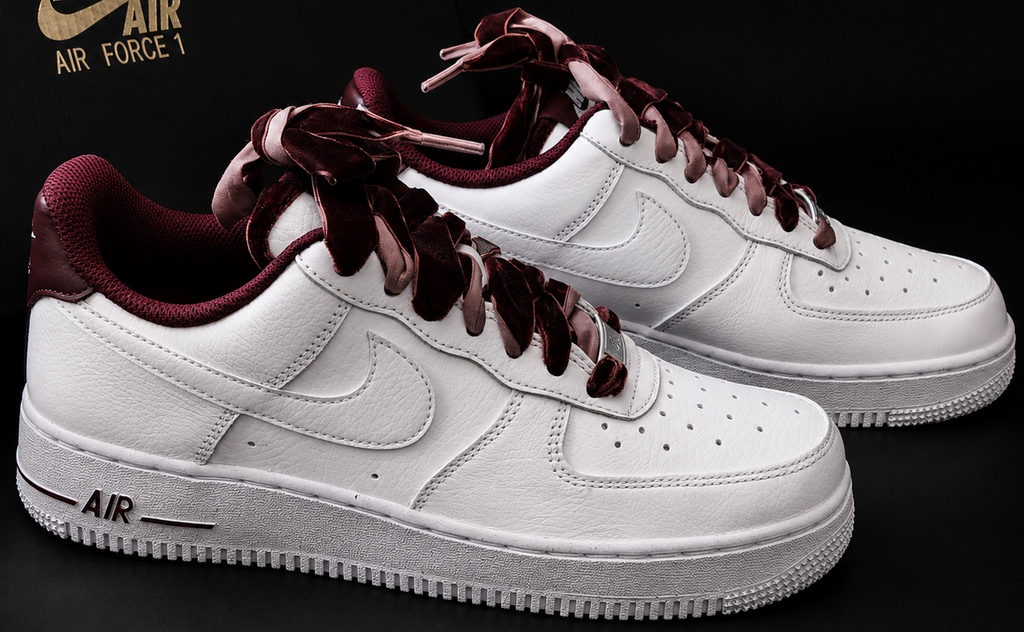 Nike Air Force 1 '07 Vintage Burgundy Crush détail profil latéral bordeaux