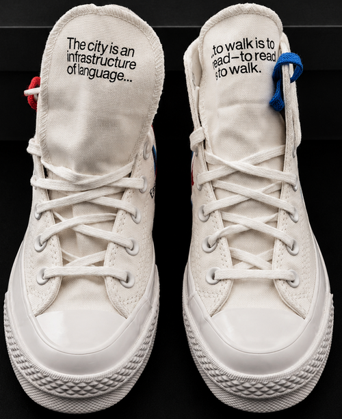 Converse Chuck 70 Hi Patta vue de dessus paire blanche multicolore