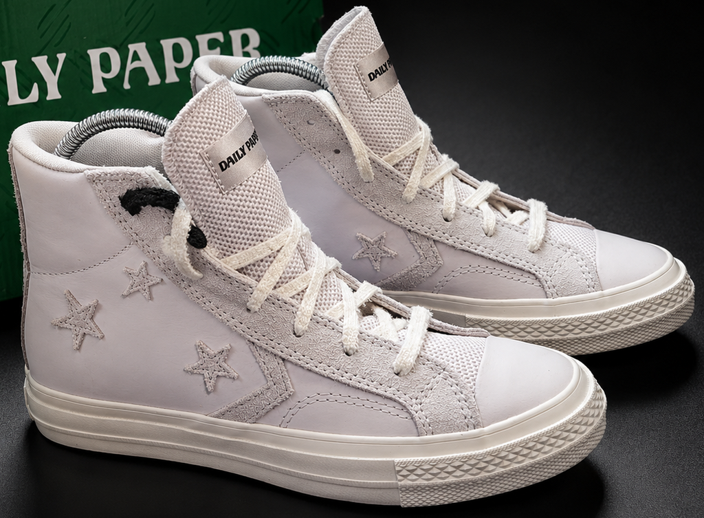 Converse x Daily Paper Star Player 76 Hi White Sand profil extérieur
