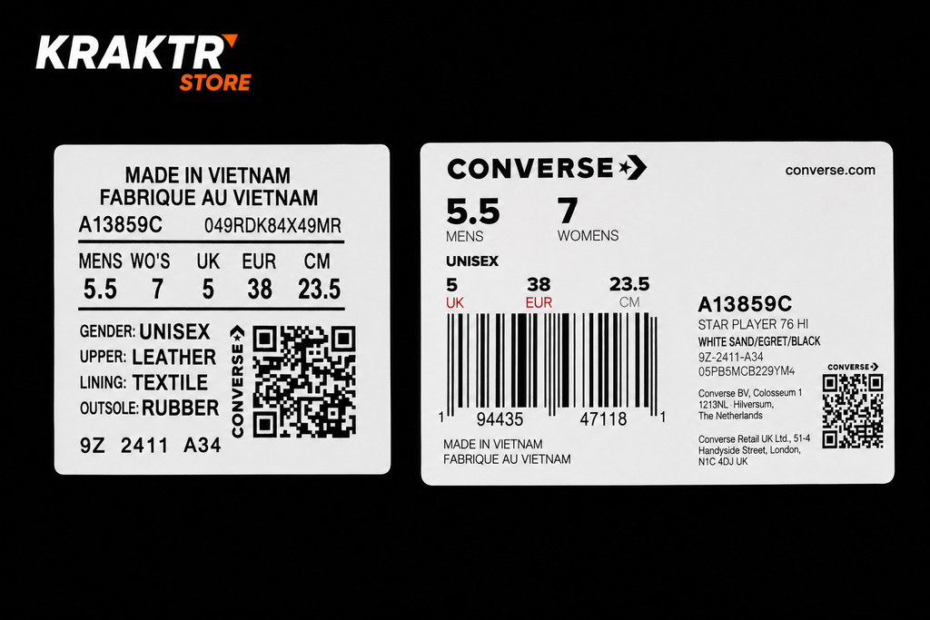 Étiquette Converse x Daily Paper Star Player 76 Hi référence A13859C