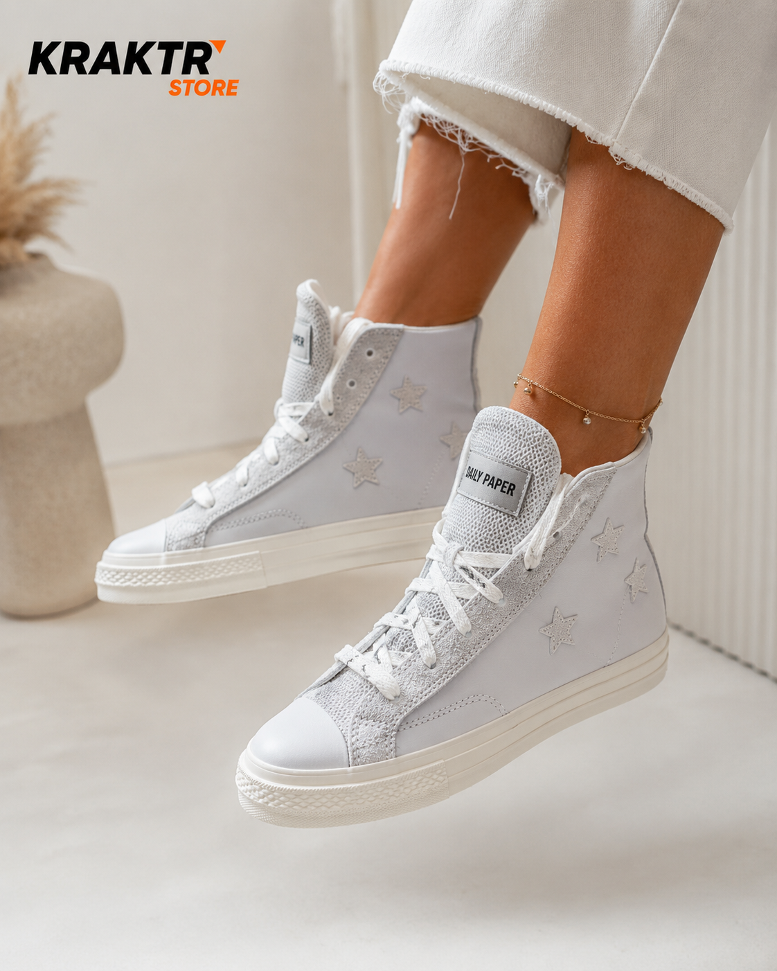 Converse x Daily Paper Star Player 76 Hi White Sand - Taille 38
