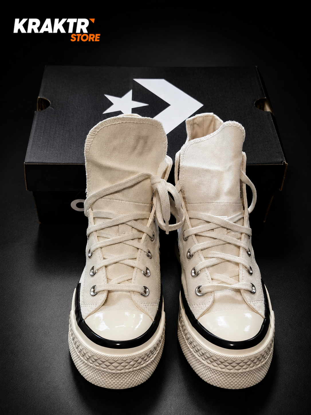 Converse Chuck 70 Plus Hi Egret Black - Taille 38