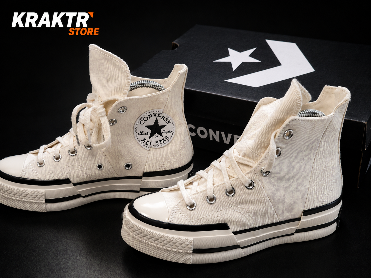 Converse Chuck 70 Plus Hi Egret Black - Taille 38