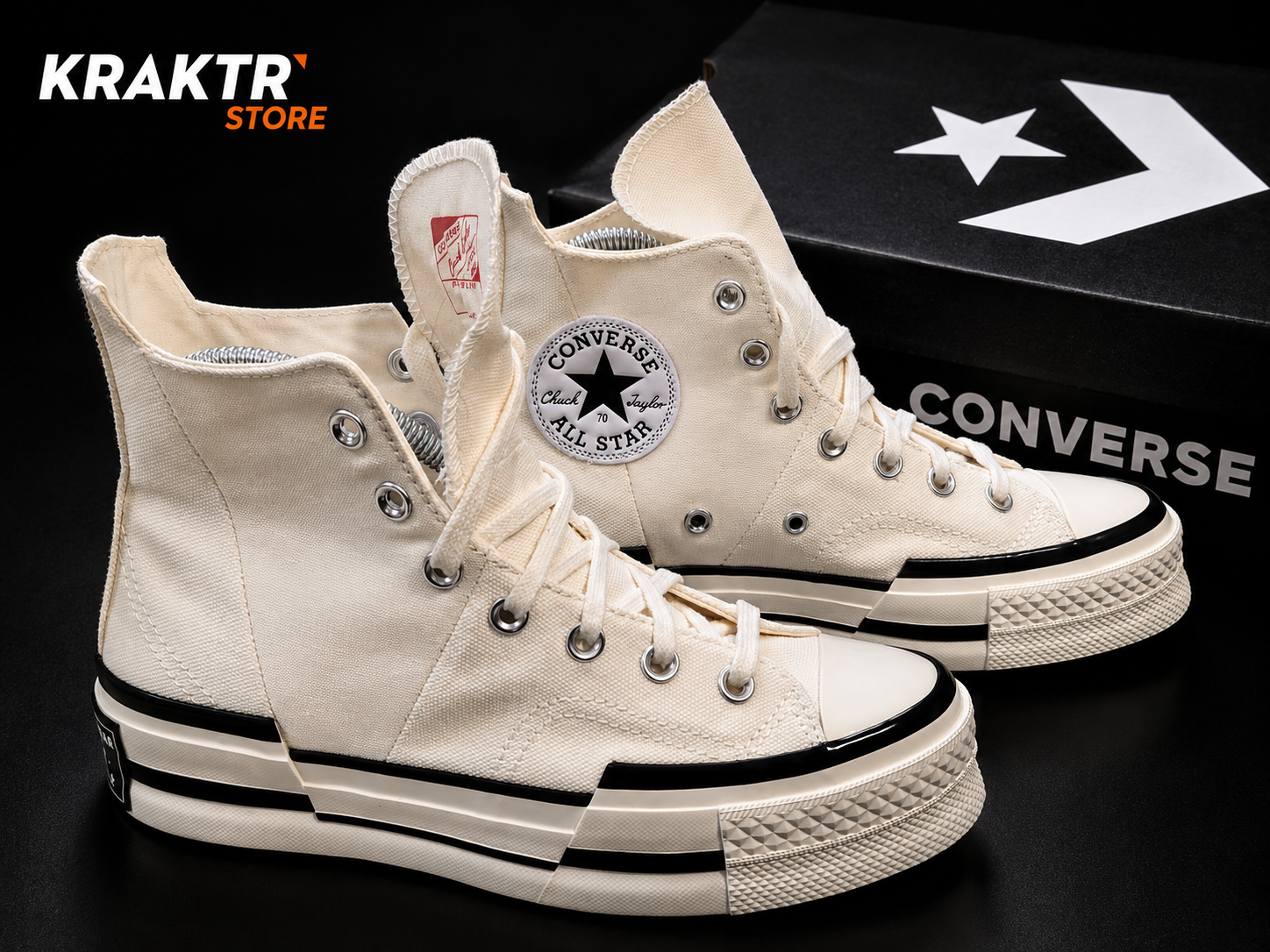 Converse Chuck 70 Plus Hi Egret Black - Taille 38