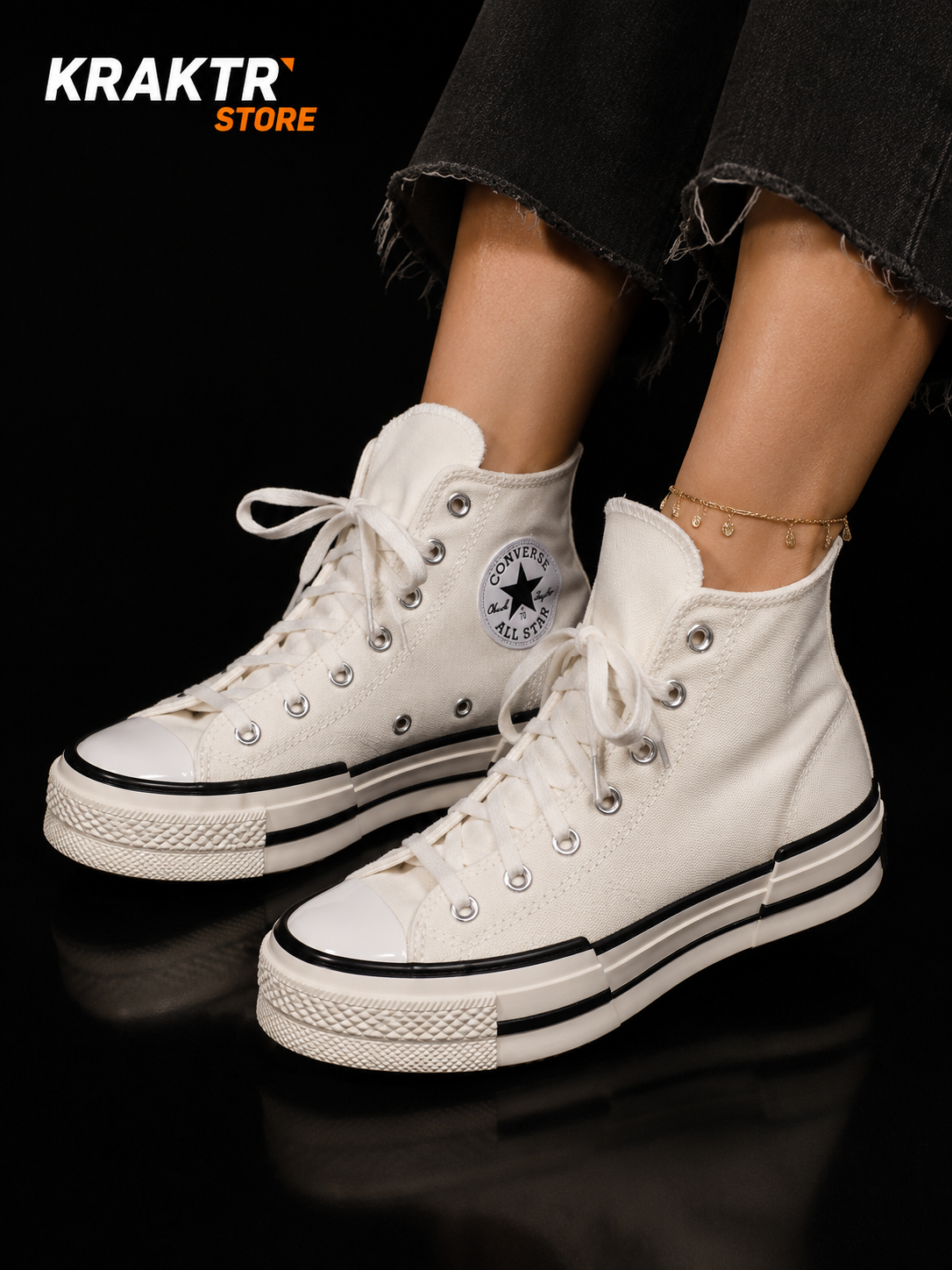 Converse Chuck 70 Plus Hi Egret Black - Taille 38