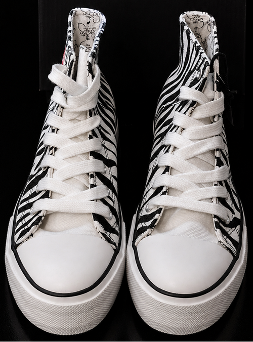 Le Temps des Cerises Dream Zebra Platform High White Black femme vue de dessus