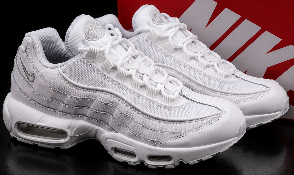 Nike Air Max 95 Essential White Grey Fog CT1268-100 sneakers premium vue 3/4 droite