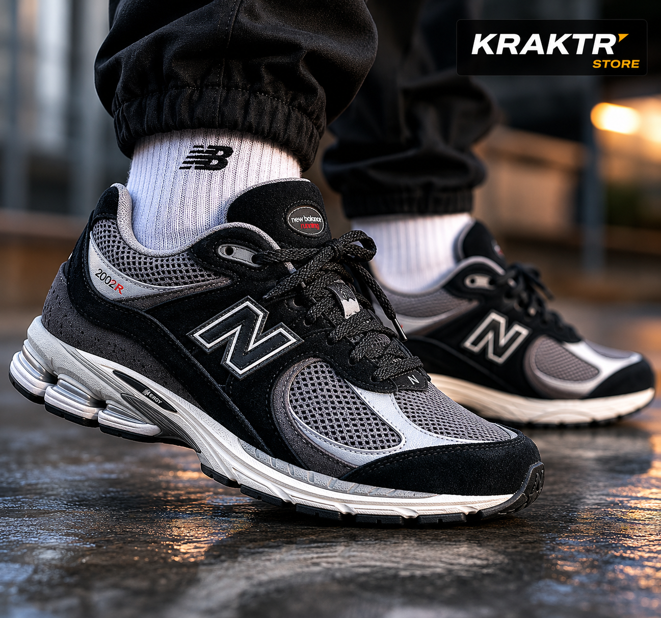 New Balance 2002R Black Grey portée homme style streetwear premium