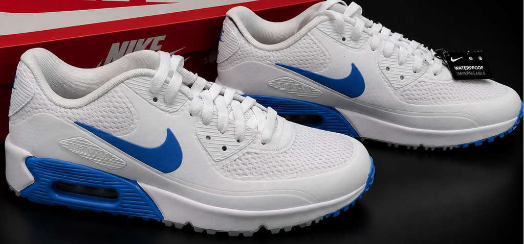 Nike Air Max 90 Golf Waterproof White Blue HV9305-100 vue latérale droite homme