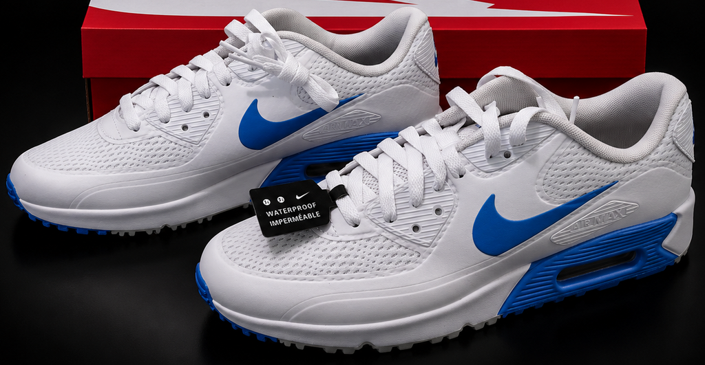 Nike Air Max 90 Golf Waterproof White Blue HV9305-100 vue latérale gauche homme