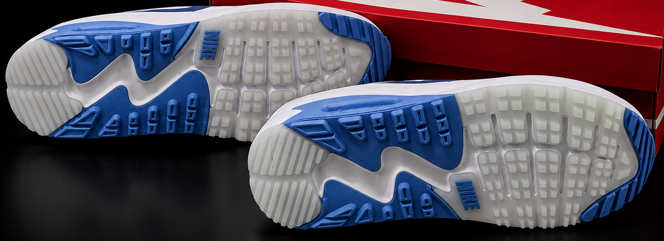 Nike Air Max 90 Golf Waterproof White Blue HV9305-100 semelle extérieure golf homme
