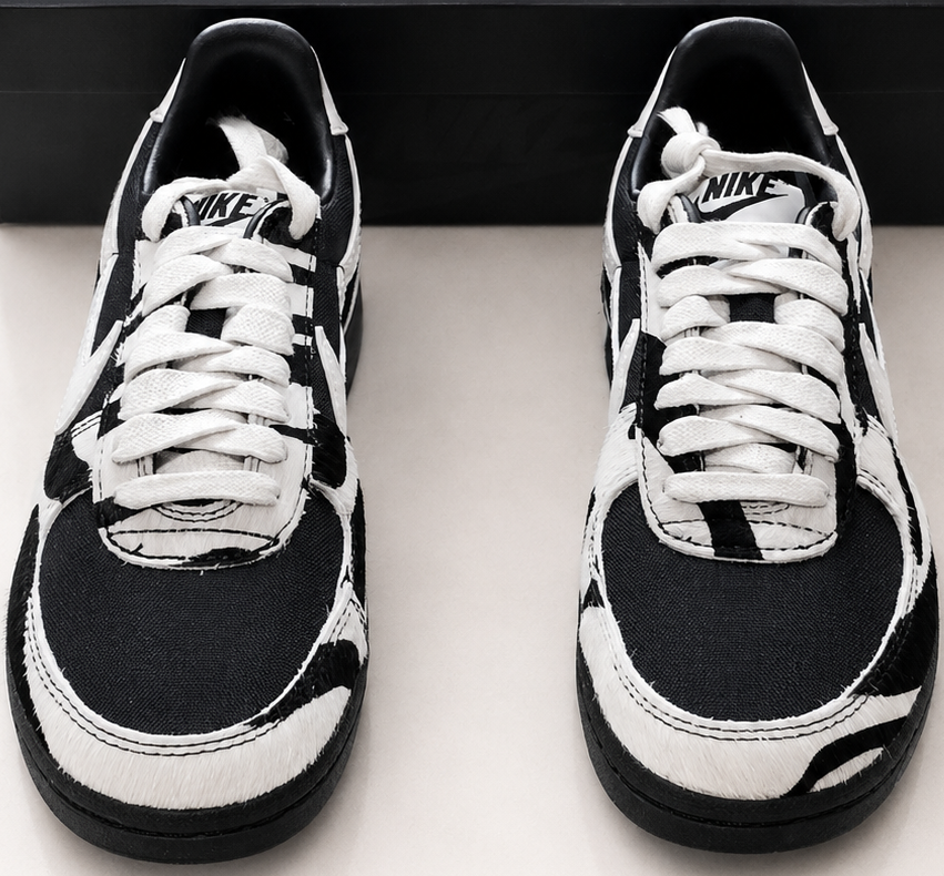 Nike Field General Zebra Black Sail femme vue de dessus avec boîte Nike