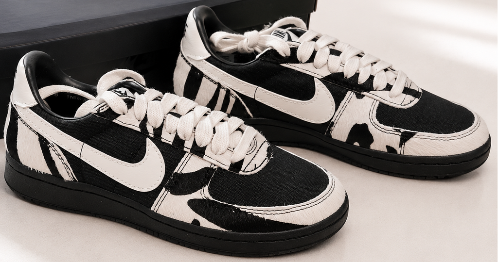 Nike Field General Zebra Black Sail femme profil intérieur motif zebra noir et blanc
