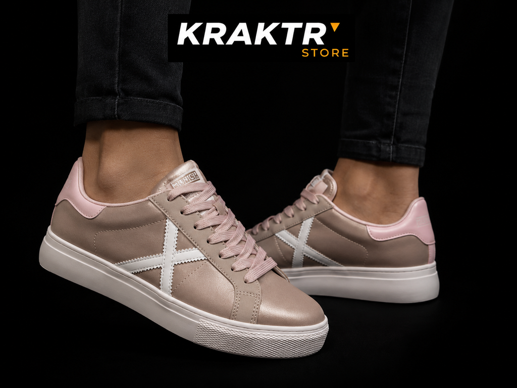 Munich Rete Sky 81 Rose Nude portée aux pieds style féminin