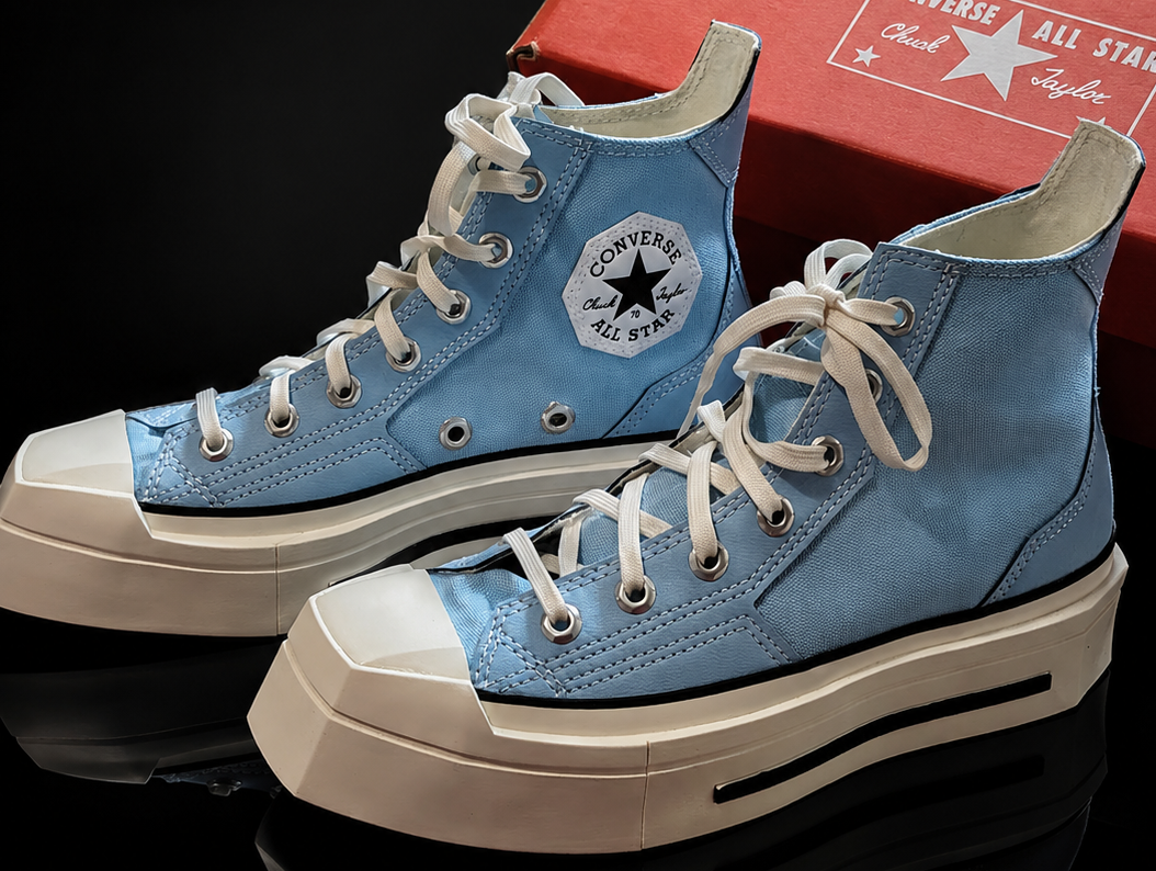 Converse Chuck 70 De Luxe Squared Hi vue latérale avec boîte
